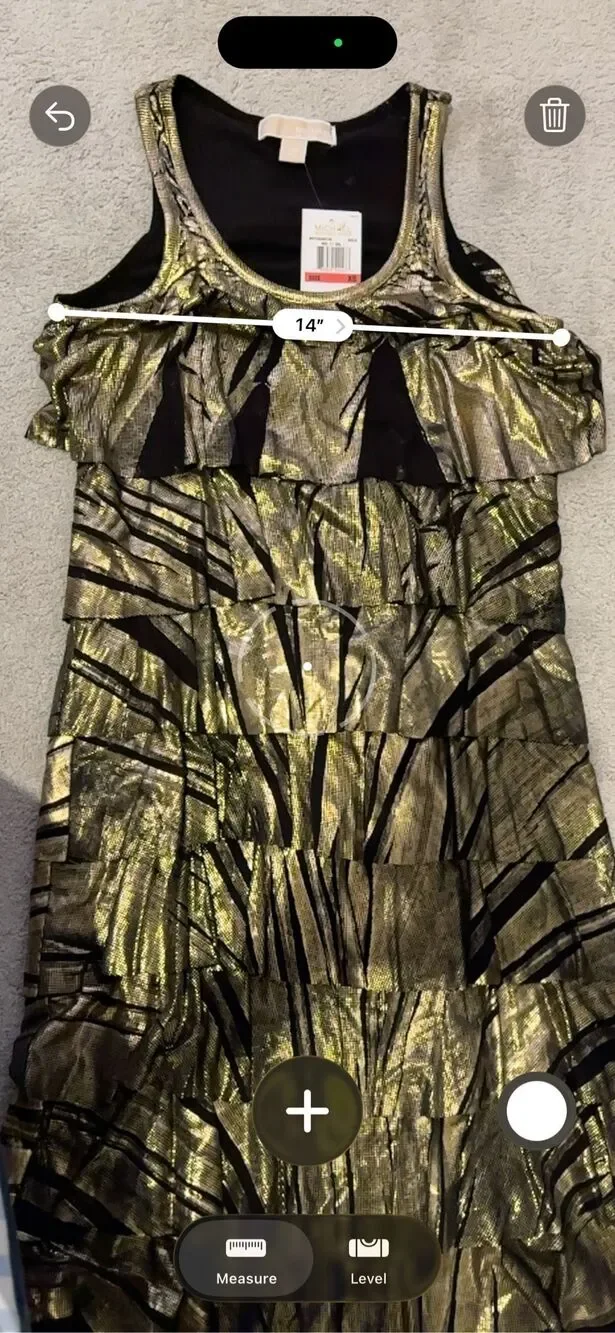 Nwt Michael Kors Metallic Gold Ruffle Flounce Tiered Ruffle cocktail Dress Xs Ne